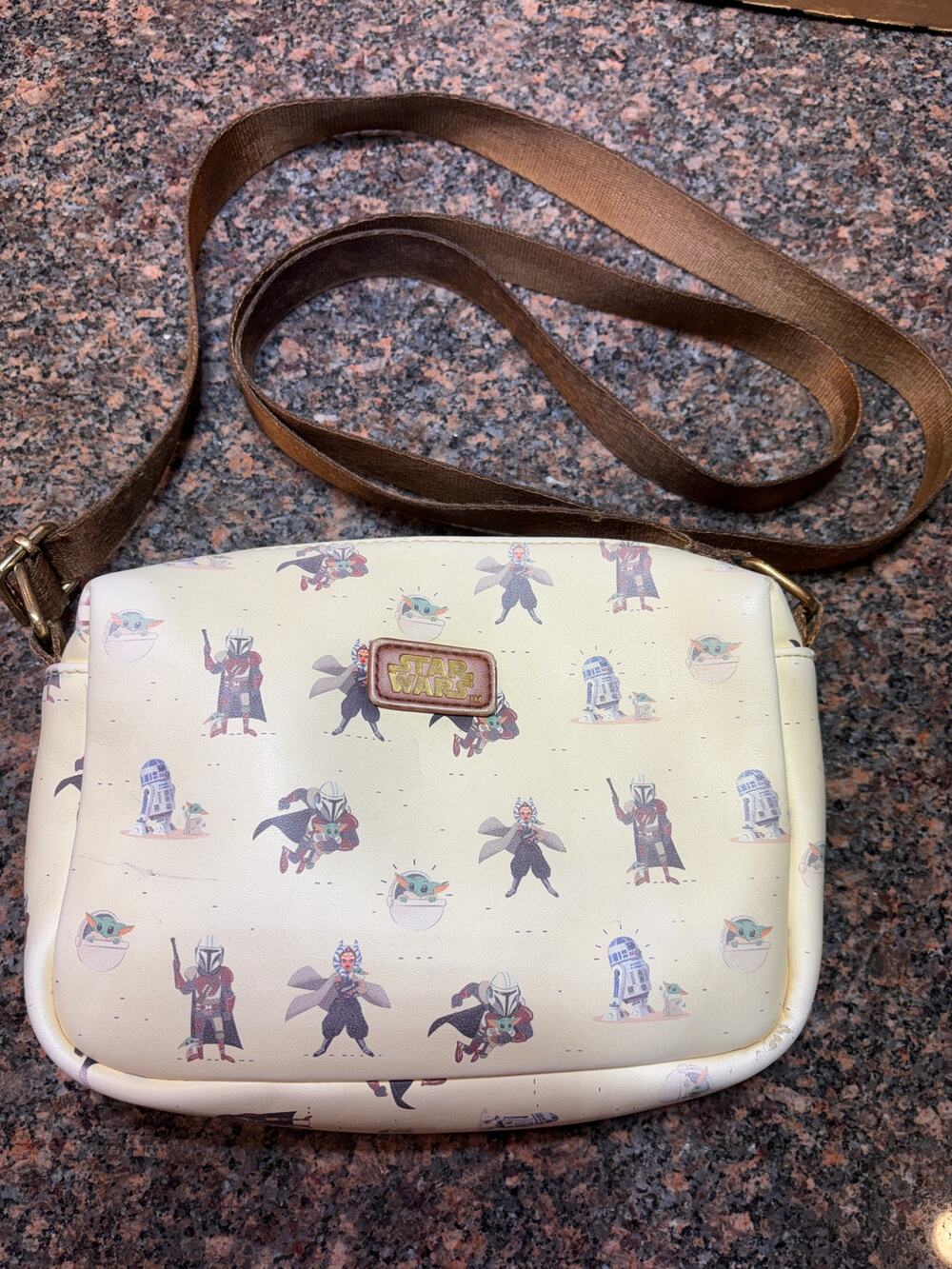 Star Wars Mandalorian Cream Crossbody Adjustable Strap 8x6